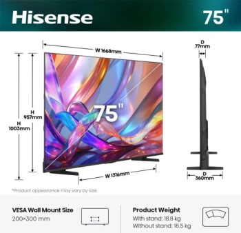 HISENSE TV LED 75E7S