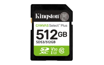 Kingston SDHC 512GB Class 10Canvas Select Plus150 MBs,Class 10 UHS-I