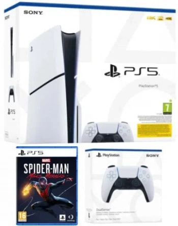 PlayStation 5 Slim D chassis + PS5 Dualsense Wireless Controller + Marvel's Spid