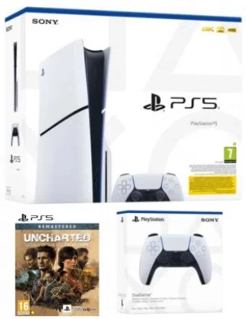 PlayStation 5 Slim D chassis + PS5 Dualsense Wireless Controller + Uncharted: Le