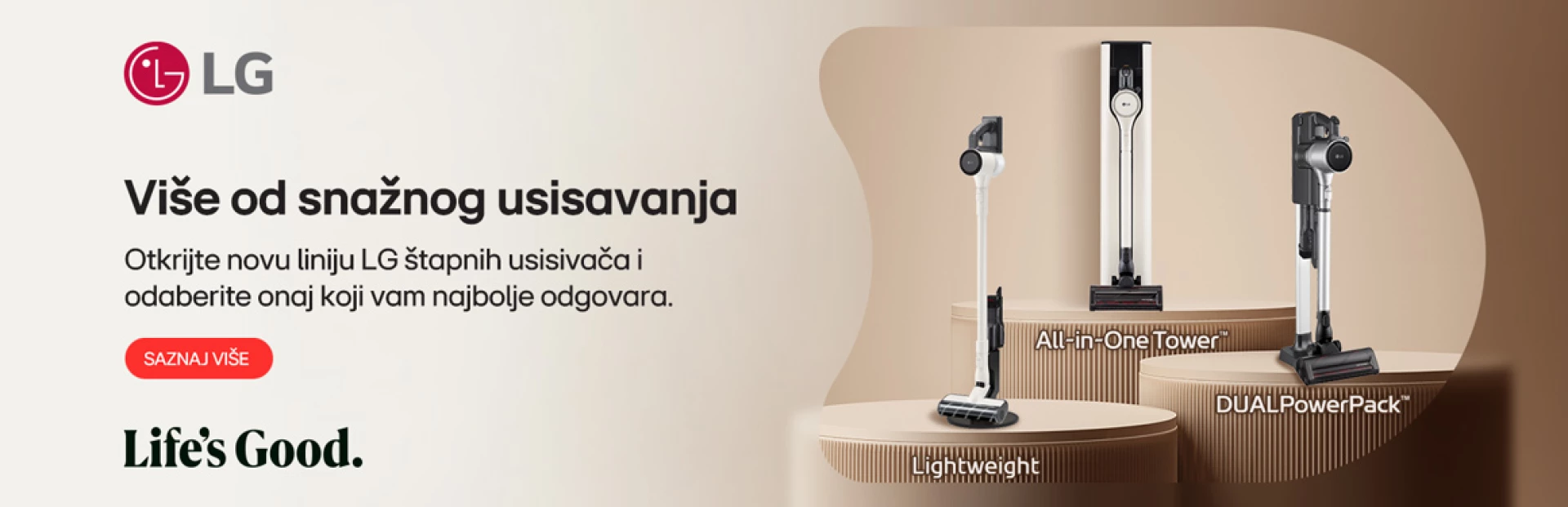 Uz LG štapne usisavače